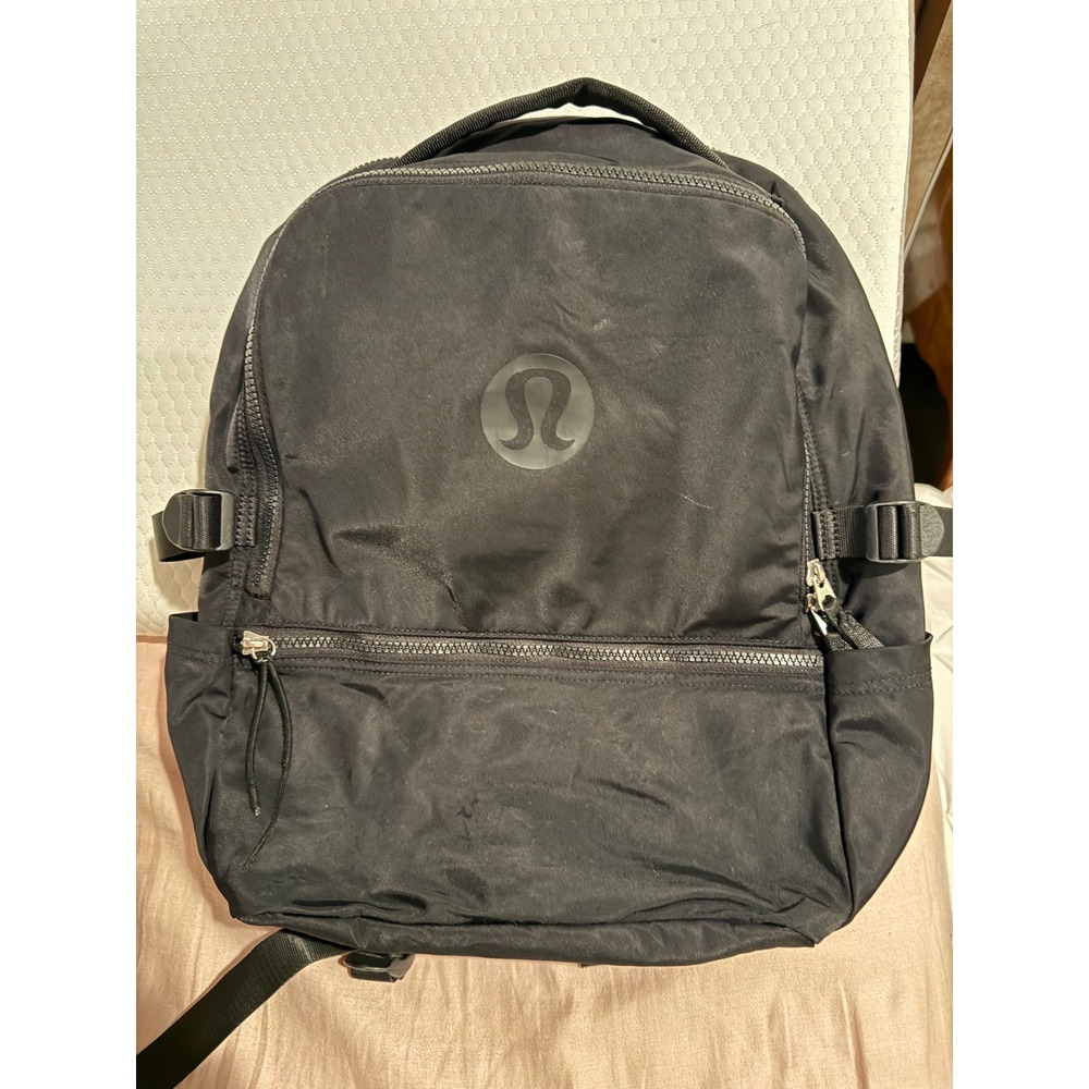Lululemon New Crew Backpack Black Nylon Laptop Travel Bag Everyday Sporty